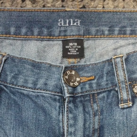 a.n.a Blue Straight Leg Jeans with Distressed Details​​ - Picture 2 of 6